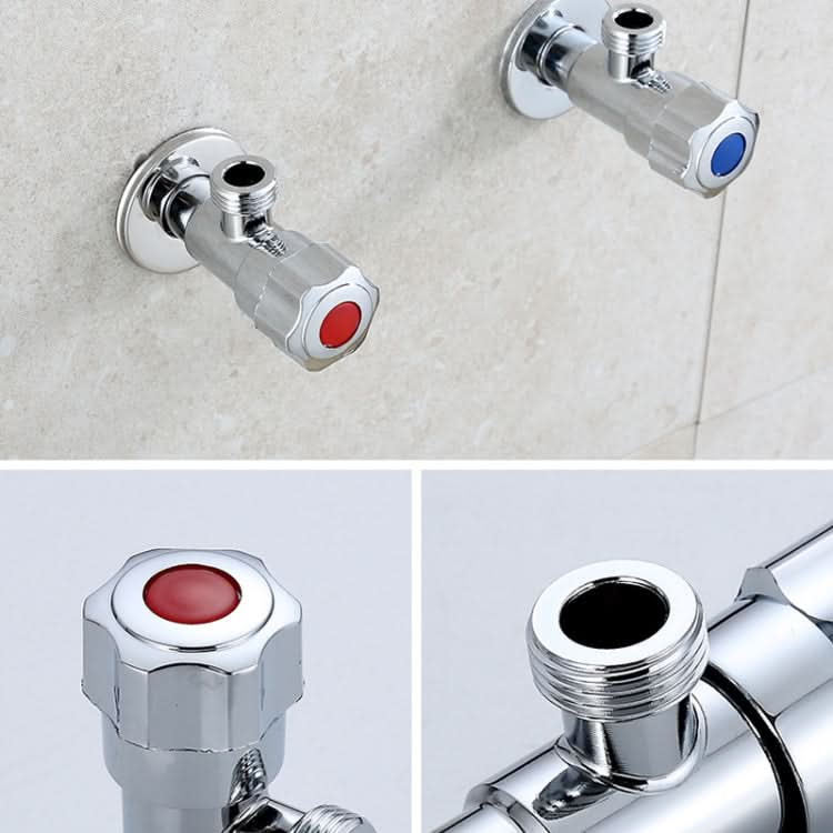 Stainless Steel Double Outlet Angle Valve Single Handle Double Control 1 In 2 Out Electroplating Wire Drawing Angle Valve Reluova