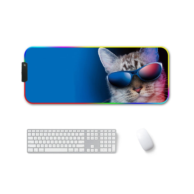 F-01 Rubber Thermal Transfer RGB Luminous Non-Slip Mouse Pad, Series 2