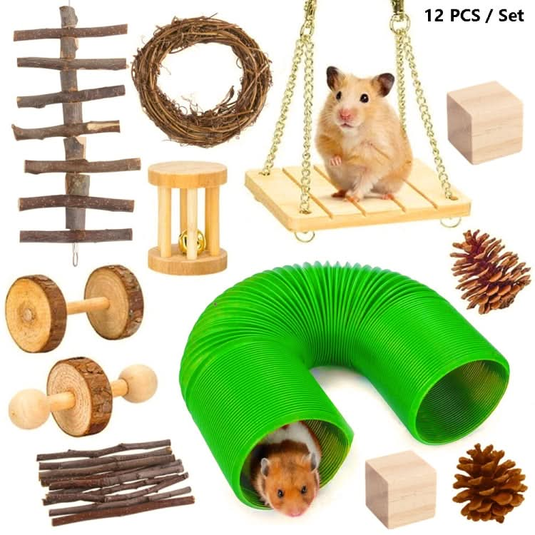 Hamster Toy Pet Rabbit Guinea Pig Parrot Play Grinding Wood Toys - Reluova