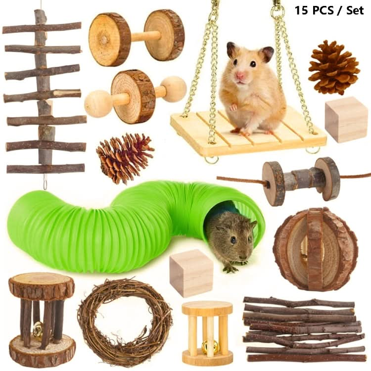 Hamster Toy Pet Rabbit Guinea Pig Parrot Play Grinding Wood Toys - Reluova