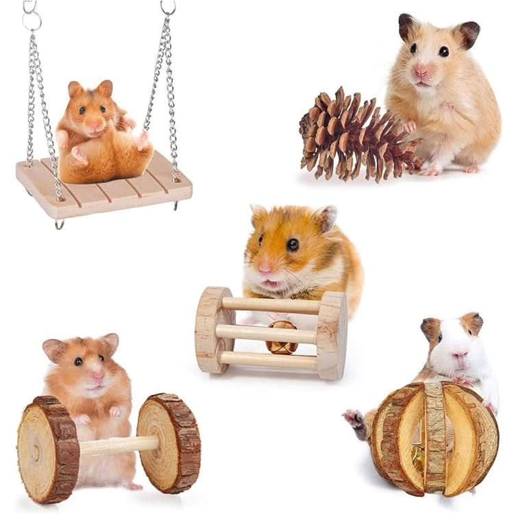 Hamster Toy Pet Rabbit Guinea Pig Parrot Play Grinding Wood Toys - Reluova