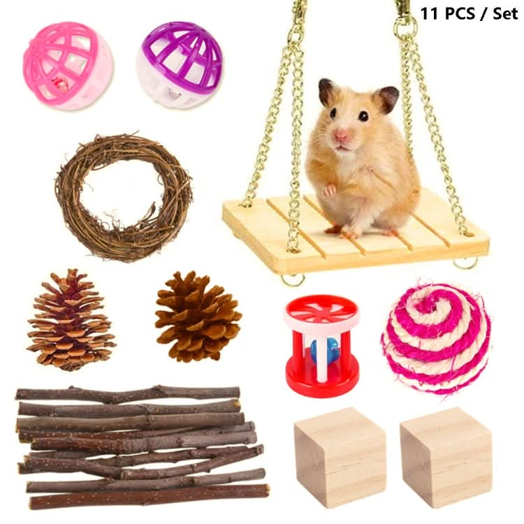 Hamster Toy Pet Rabbit Guinea Pig Parrot Play Grinding Wood Toys - Reluova