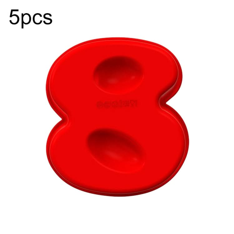 5 PCS Food Grade Silicone Cake Mould Digital Chocolate Biscuit Baking Mould-Reluova