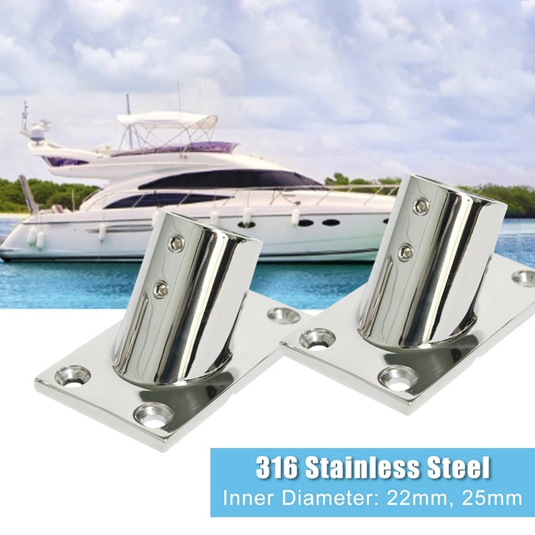 Thicken 316 Stainless Steel 60-Degree Square Tube Base Marine Boat Hardwares, Specifications: