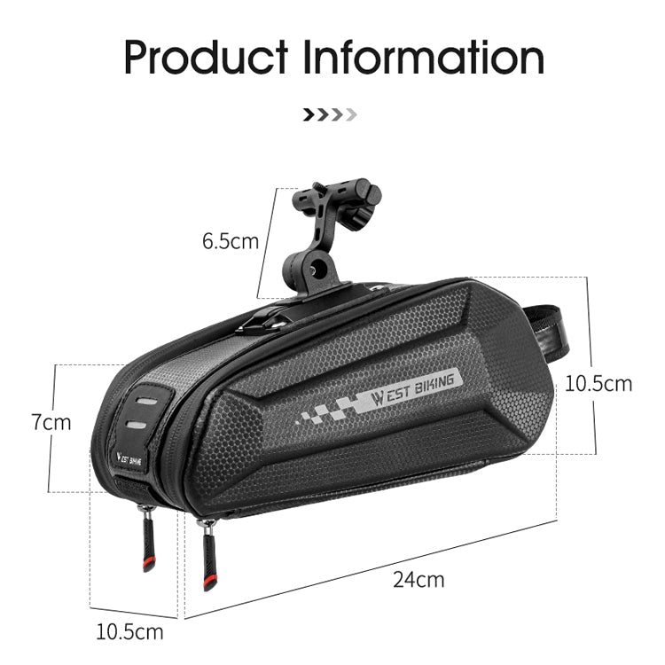 West Biking Cycling Tail Bag Bicycle Hard Shell Bag Quick Release Bracket Bag Silicone Non-Slip Large Capacity Tail Bag