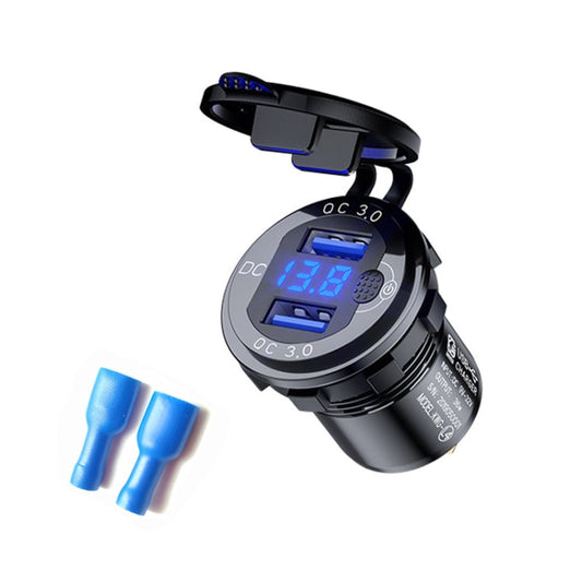 Aluminum Alloy Double QC3.0 Fast Charge With Button Switch Car USB Charger Waterproof Car Charger Specification: ÎҵÄÉ̵ê