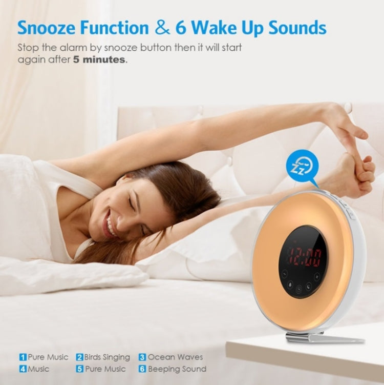 Simulated Sunrise And Sunset Sleep Light Alarm Clock with FM Radio My Store