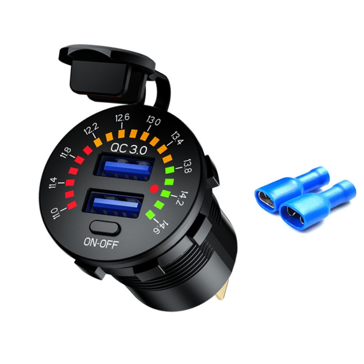 Car Motorcycle Ship Modified With Colorful Screen Display USB Dual QC3.0 Fast Charge Car Charger ÎҵÄÉ̵ê