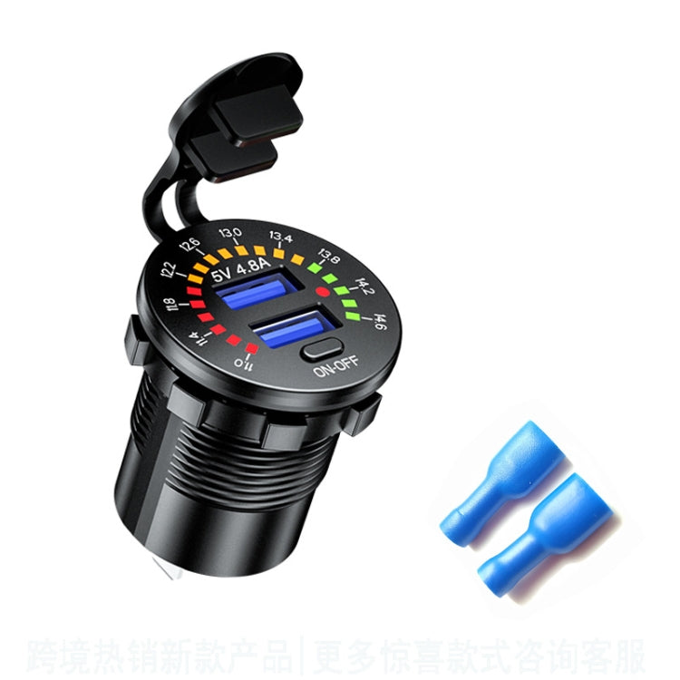 Car Motorcycle Ship Modified With Colorful Screen Display USB Dual QC3.0 Fast Charge Car Charger ÎҵÄÉ̵ê