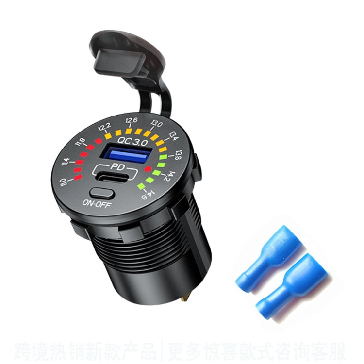 Car Motorcycle Ship Modified With Colorful Screen Display USB Dual QC3.0 Fast Charge Car Charger ÎҵÄÉ̵ê