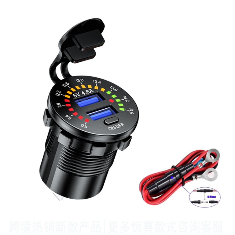 Car Motorcycle Ship Modified With Colorful Screen Display USB Dual QC3.0 Fast Charge Car Charger ÎҵÄÉ̵ê