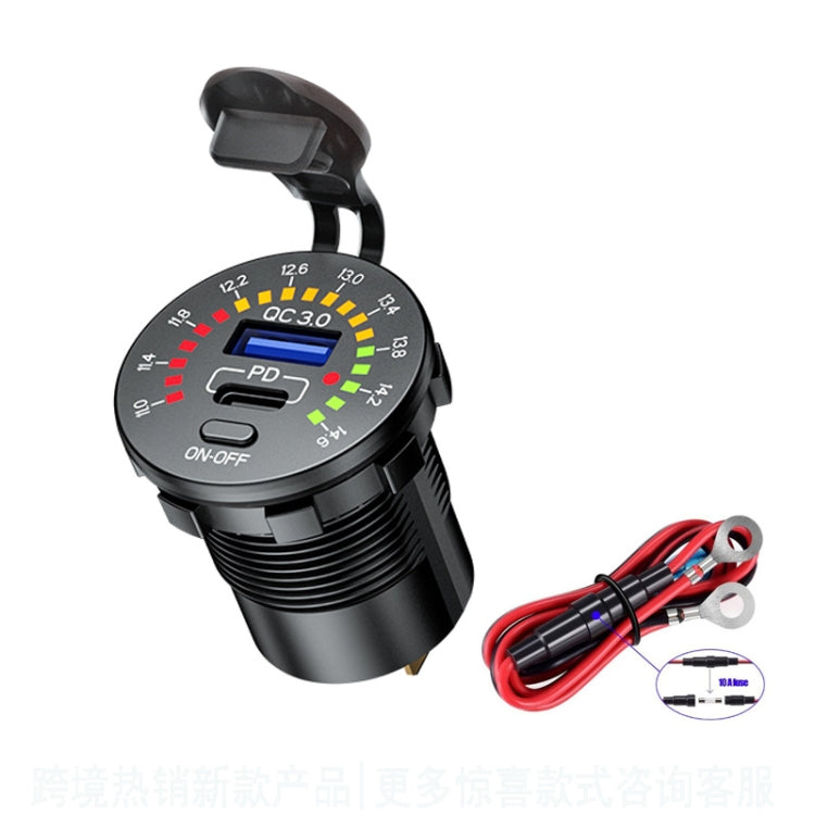 Car Motorcycle Ship Modified With Colorful Screen Display USB Dual QC3.0 Fast Charge Car Charger ÎҵÄÉ̵ê