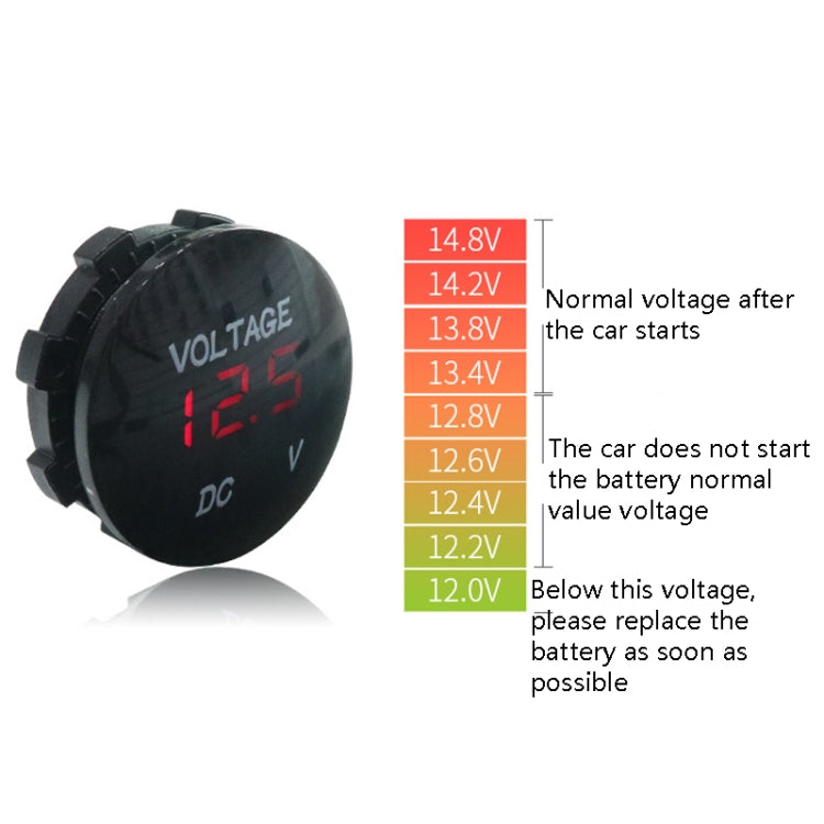 DC12-24V Automotive Battery DC Digital Display Voltage Meter Modified Measuring Instrument