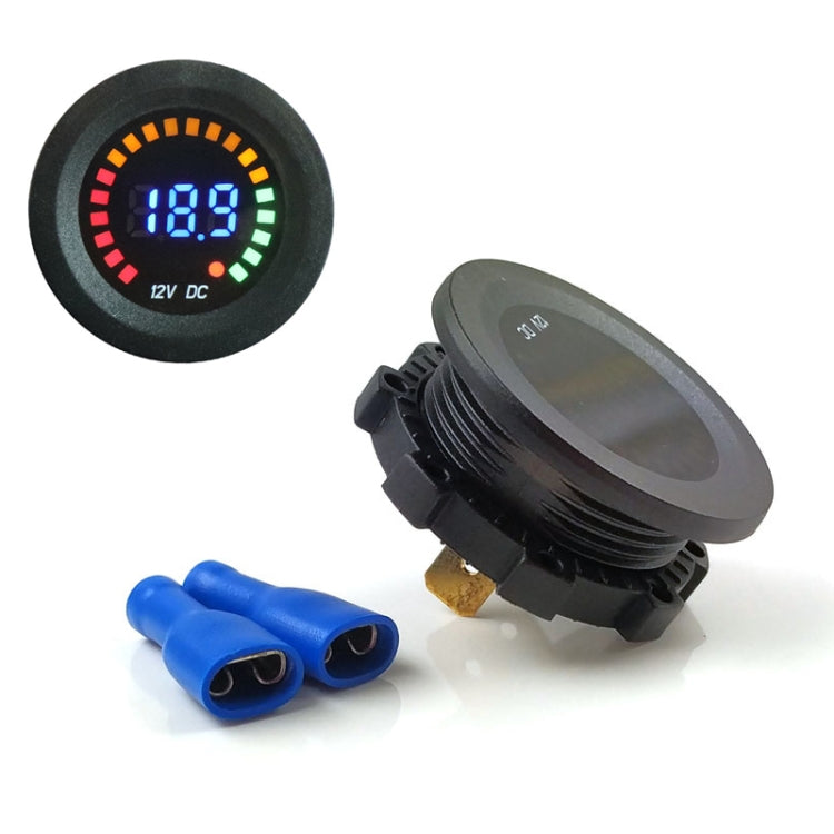 Car Motorcycle Ship Modified Digital DC LED Colorful Screen Voltage Meter