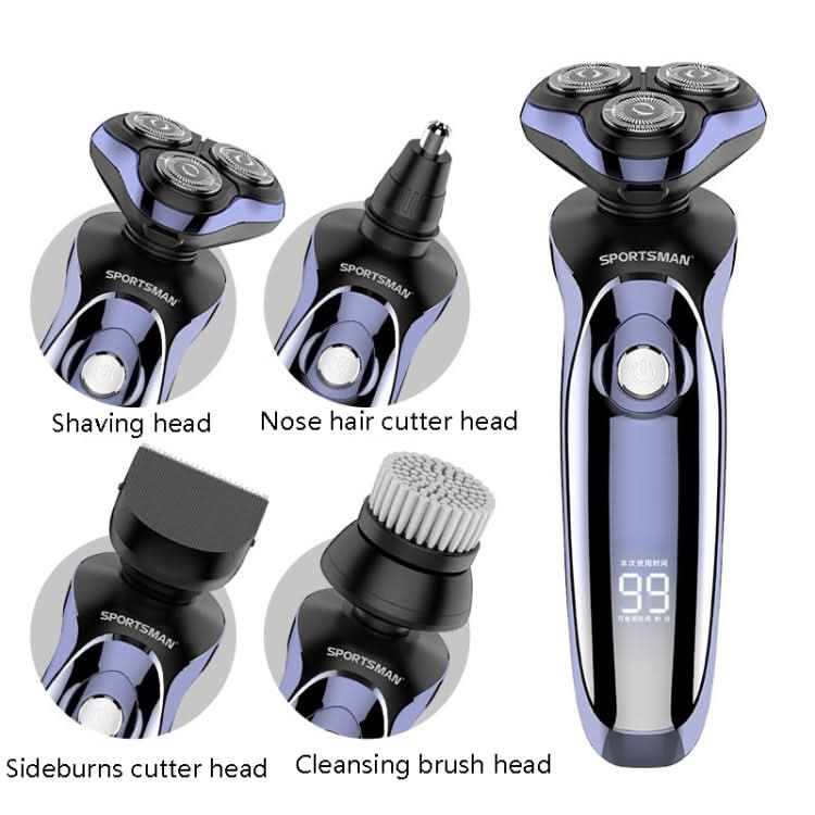 Sportsman SM-530 Electric Men Shaving Knife Multi-Function Base Charging Digital Water Washing Razor Reluova