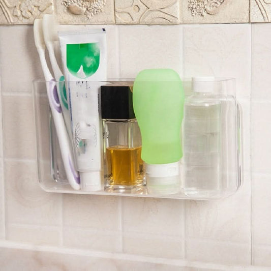 Wall-mounted Bathroom Cosmetic Storage Rack Remote Control Storage Box