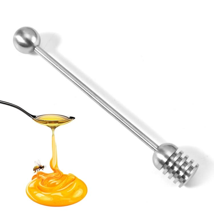 304 Stainless Steel Straight Handle Honey Stirrer With Round Bead Honey Stirrer-Reluova