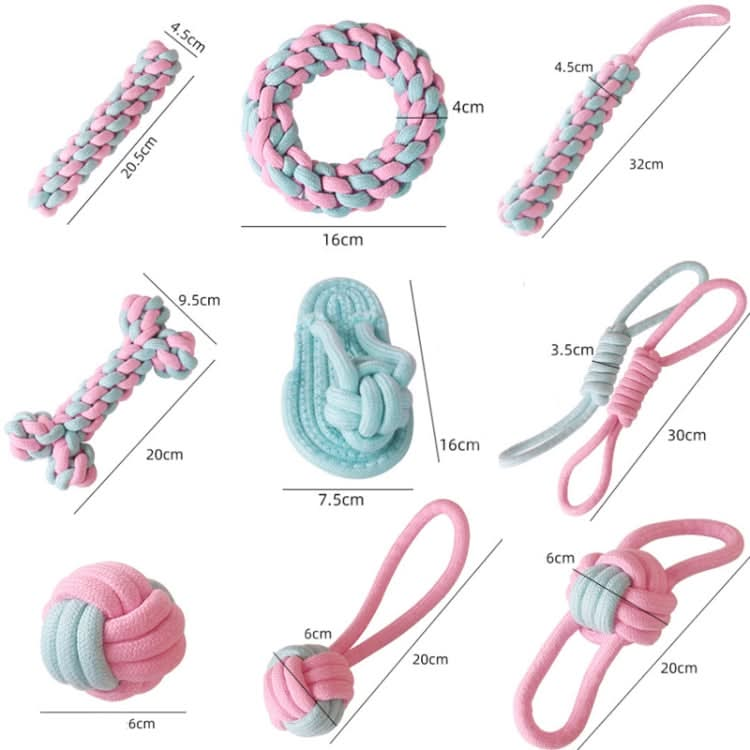 Cotton Rope Dog Molar Teeth Cleaning Toy Candy Color Woven Cotton Rope - Reluova