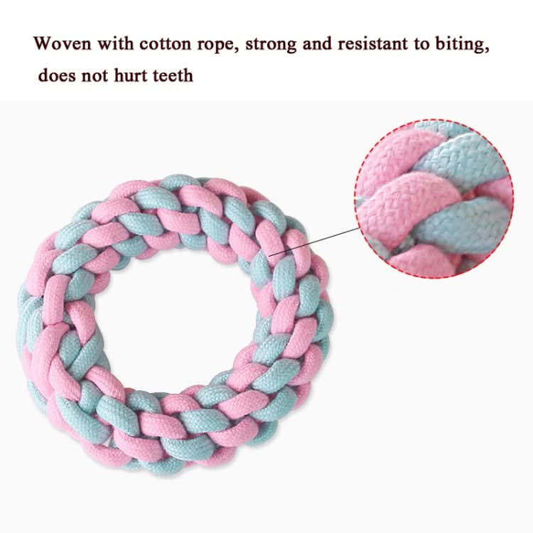 Cotton Rope Dog Molar Teeth Cleaning Toy Candy Color Woven Cotton Rope - Reluova