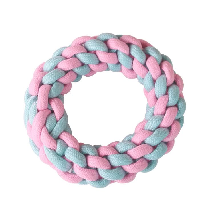 Cotton Rope Dog Molar Teeth Cleaning Toy Candy Color Woven Cotton Rope - Reluova