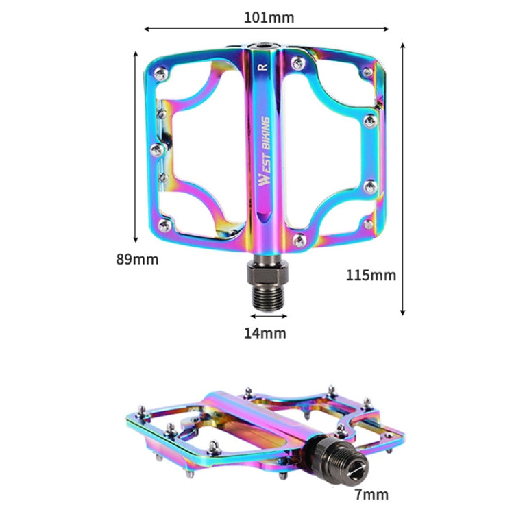 1 Pair WEST BIKING YP0802081 Mountain Road Bike Colorful Pedals