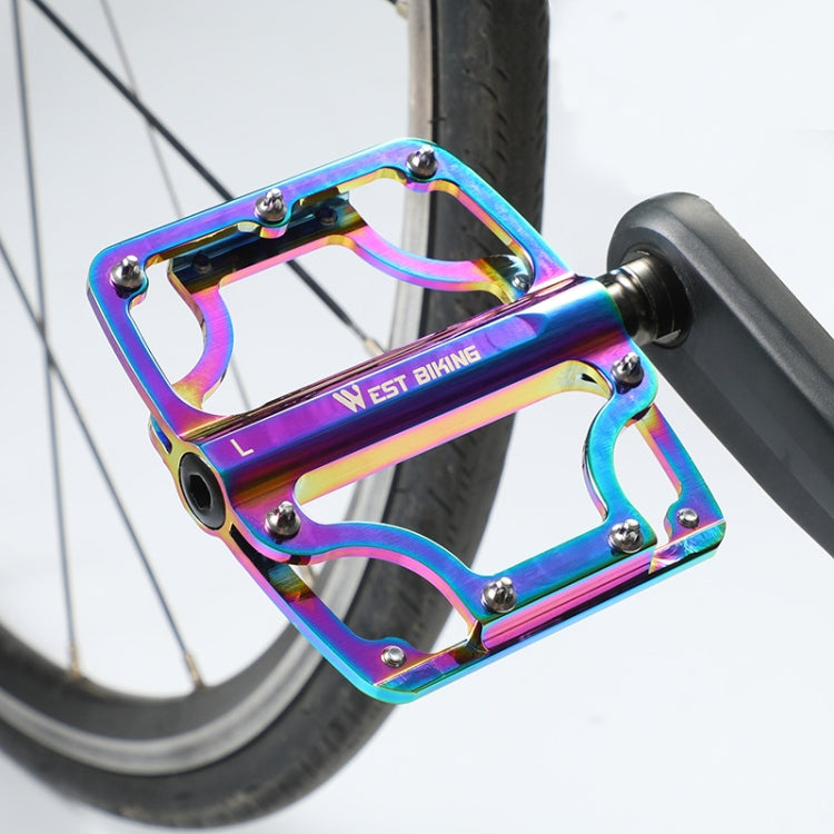 1 Pair WEST BIKING YP0802081 Mountain Road Bike Colorful Pedals