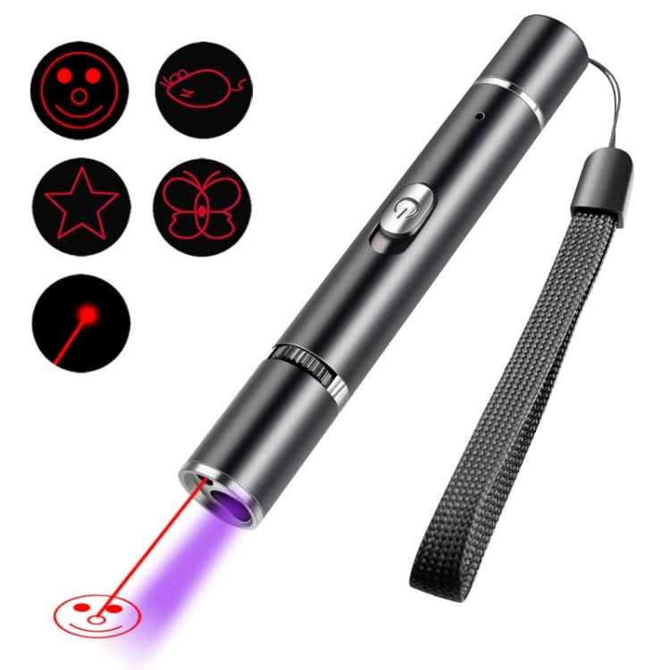 USB Rechargeable Laser Pattern Funny Cat Flashlight With Woods Purple Light Detection Lamp - Reluova