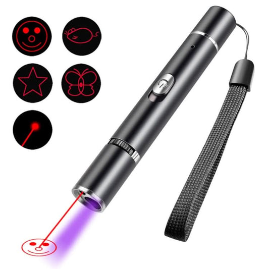 USB Rechargeable Laser Pattern Funny Cat Flashlight With Woods Purple Light Detection Lamp - Reluova