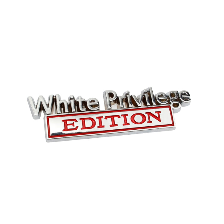 2 PCS Car Metal Leaf Board Car Logo White Privilege Edition Modified Car Body Sticker Sign-Reluova