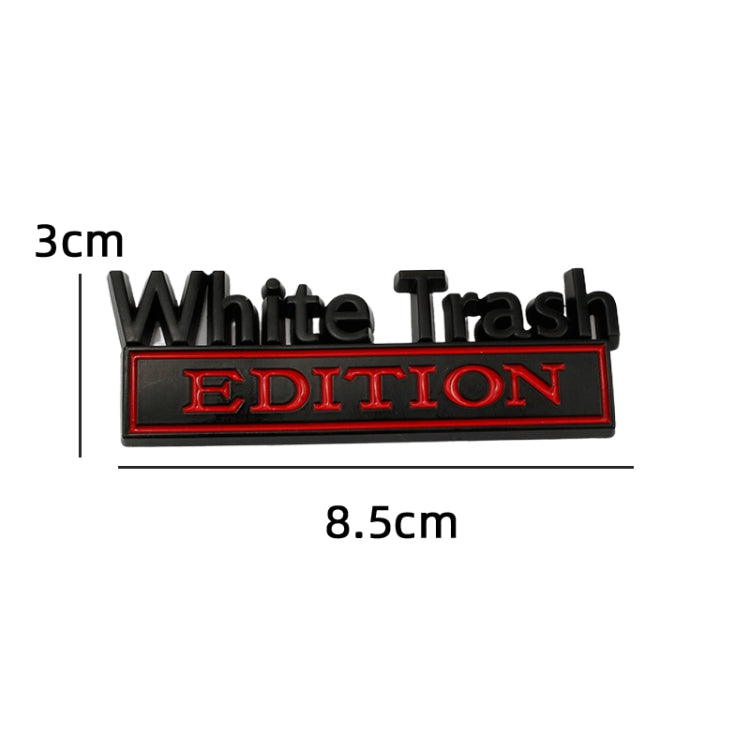 2 PCS Car Metal Modification Standard White Trash Edition Car Label Stickers-Reluova