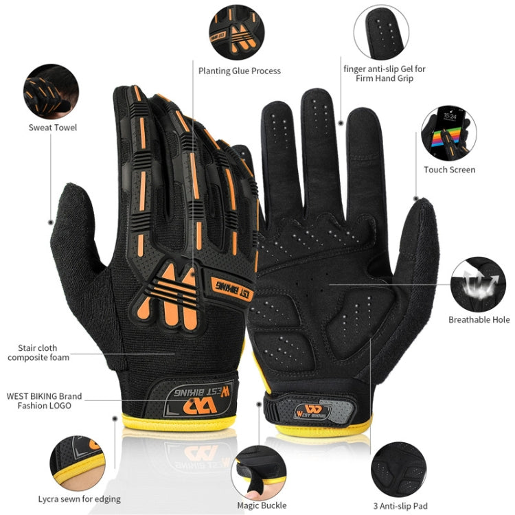 WEST BIKING YP0211208 Riding Gloves Motorcycle Bike Long Finger Non-Slip Touch Screen Gloves