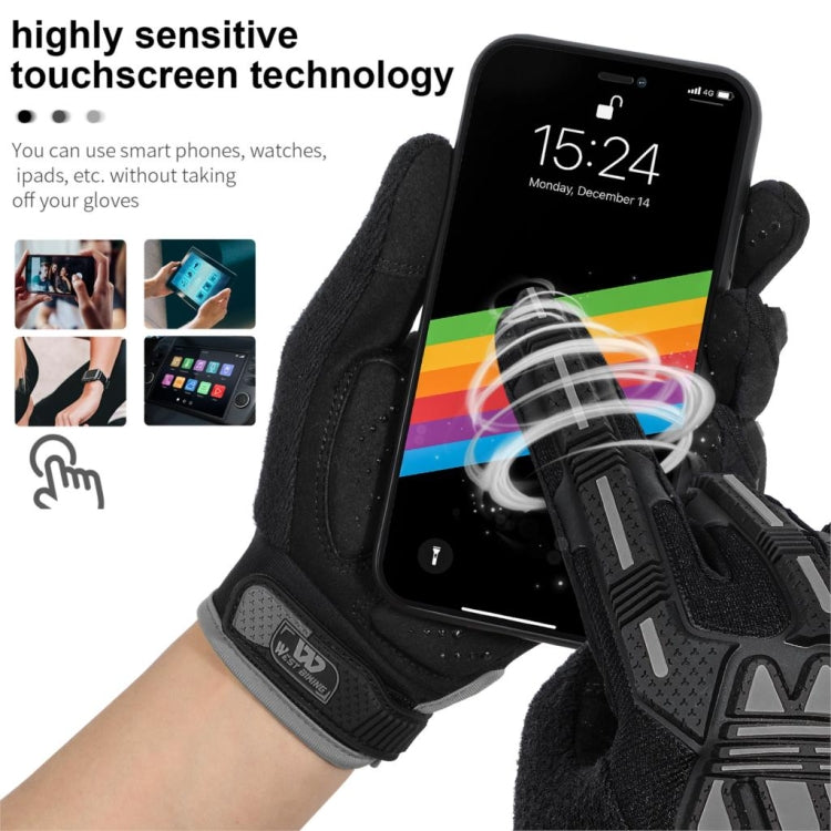 WEST BIKING YP0211208 Riding Gloves Motorcycle Bike Long Finger Non-Slip Touch Screen Gloves