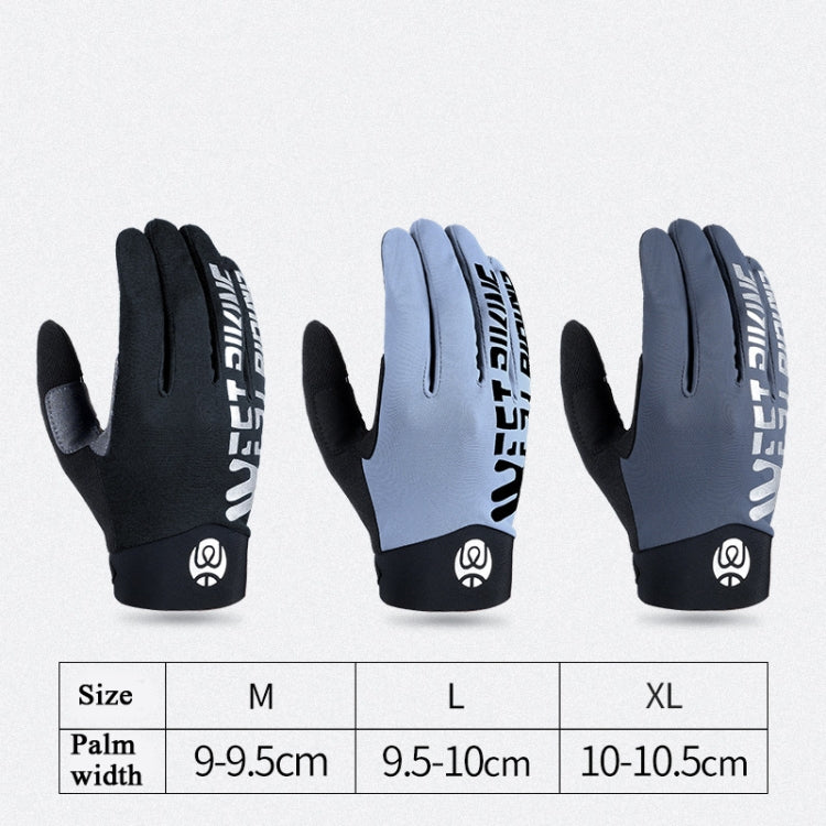 WEST BIKING YP0211214 Long Finger Shock Absorption Non-Slip Touch Screen Gloves Cycling Sports Gloves