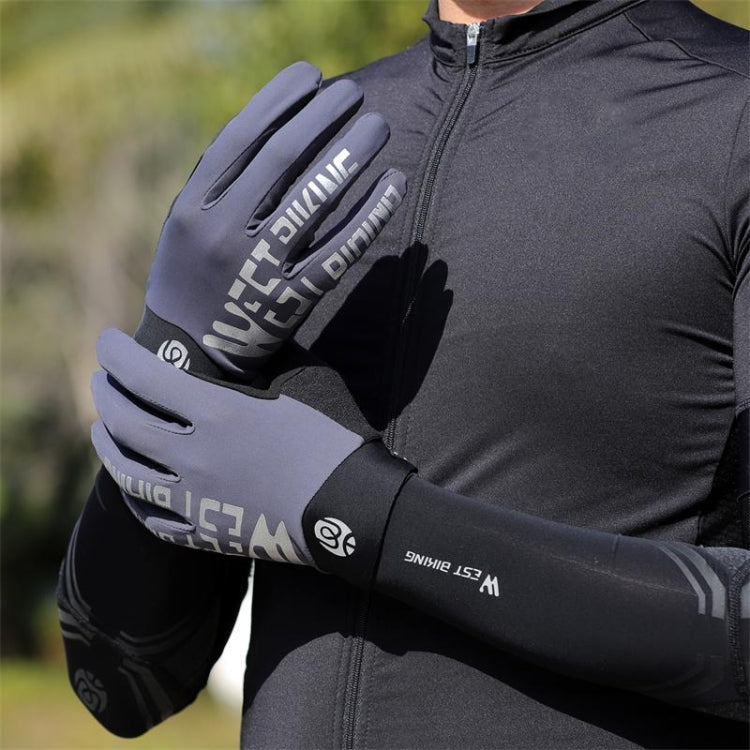 WEST BIKING YP0211214 Long Finger Shock Absorption Non-Slip Touch Screen Gloves Cycling Sports Gloves