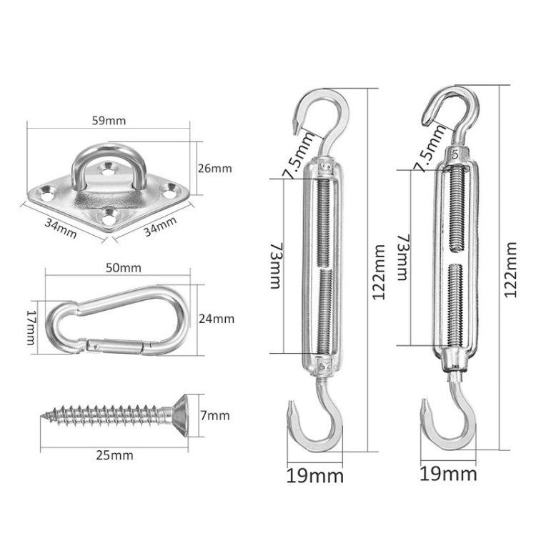 Shade Sail 304 Stainless Steel Accessories Outdoor Shade Flower Basket Screws Diamond Door Buckle Reluova