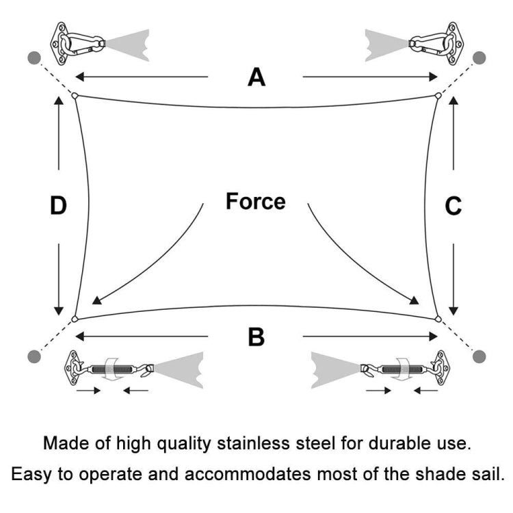 Shade Sail 304 Stainless Steel Accessories Outdoor Shade Flower Basket Screws Diamond Door Buckle