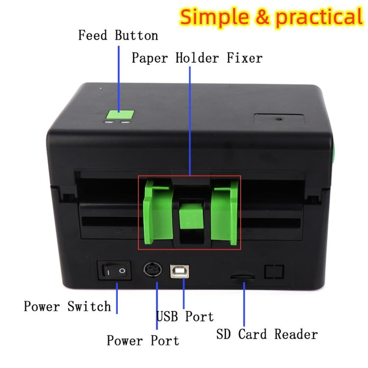 XP-108B 4 Inch 108mm Label Printer Thermal Barcode Printer Shipping Label Printers UPS DHL USPS DPD POCHTA USB Bar Code Maker,EU Plug