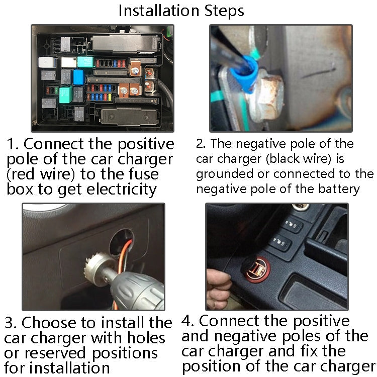 Car Motorcycle Modified USB Charger With Switch 12-24V Fast Charge