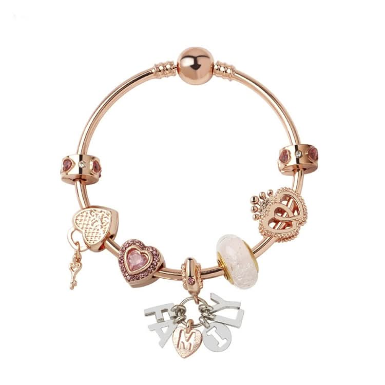 MGZ03 Rose Gold Love Heart Lock Decorative Bracelet, Length: Reluova