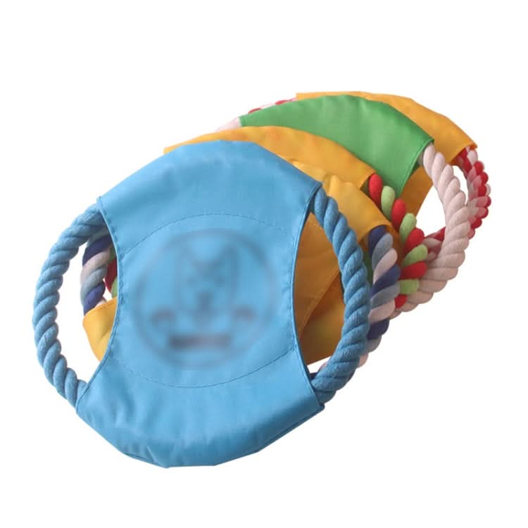 BG-W253H Pet Dog Canvas Bite Resistant Cotton Rope Frisbee Pet Training Toy Color Random Delivery - Reluova