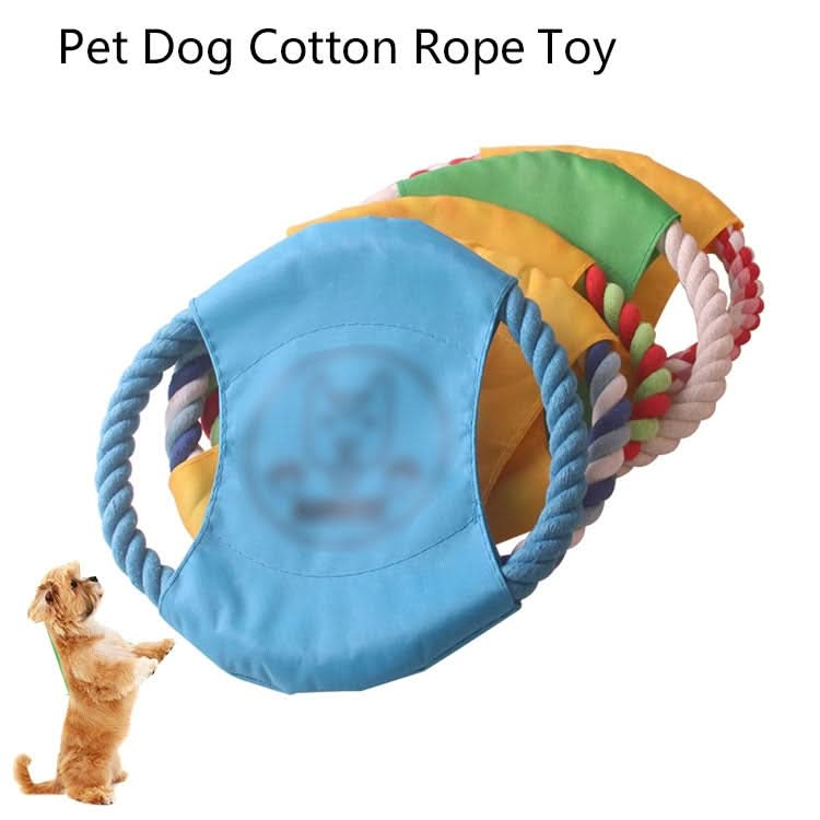 BG-W253H Pet Dog Canvas Bite Resistant Cotton Rope Frisbee Pet Training Toy Color Random Delivery - Reluova