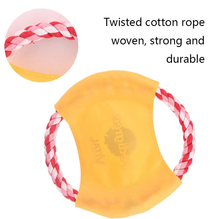 BG-W253H Pet Dog Canvas Bite Resistant Cotton Rope Frisbee Pet Training Toy Color Random Delivery - Reluova