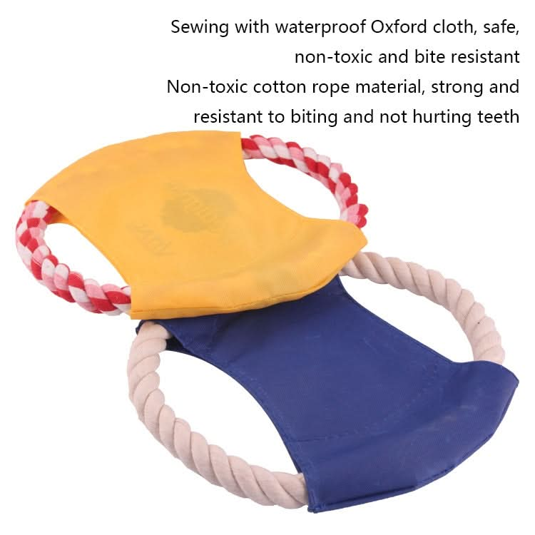 BG-W253H Pet Dog Canvas Bite Resistant Cotton Rope Frisbee Pet Training Toy Color Random Delivery - Reluova