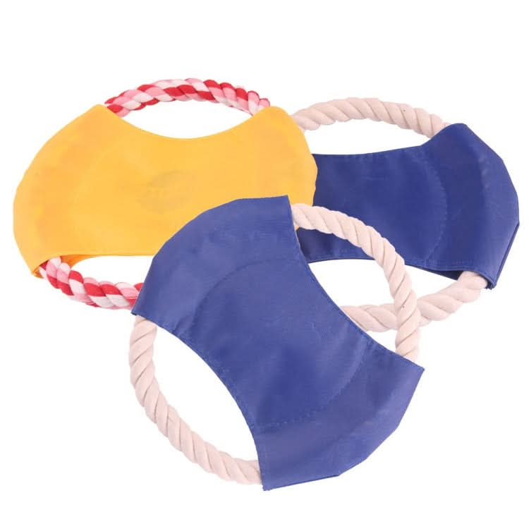 BG-W253H Pet Dog Canvas Bite Resistant Cotton Rope Frisbee Pet Training Toy Color Random Delivery - Reluova