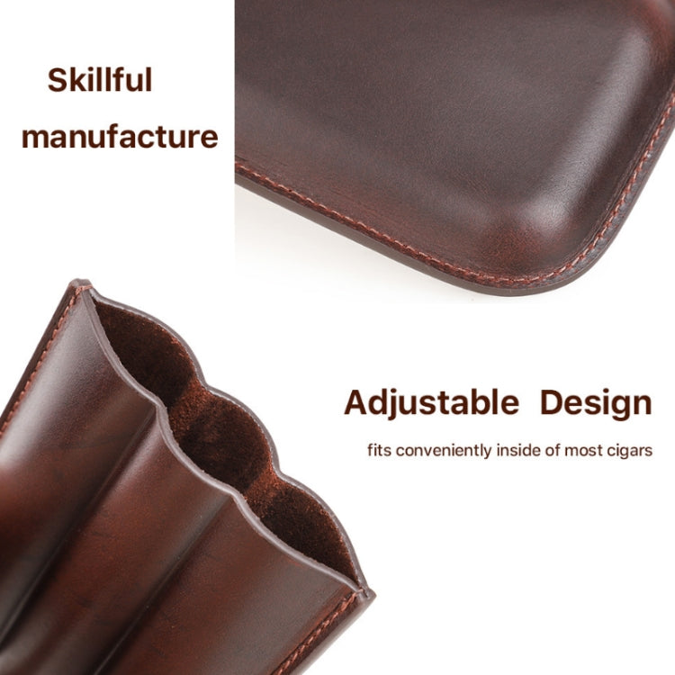 CF5003 Outdoor Travel Portable Cigar Humidor Leather Cigar Cover Can Hold 3 Cigars My Store