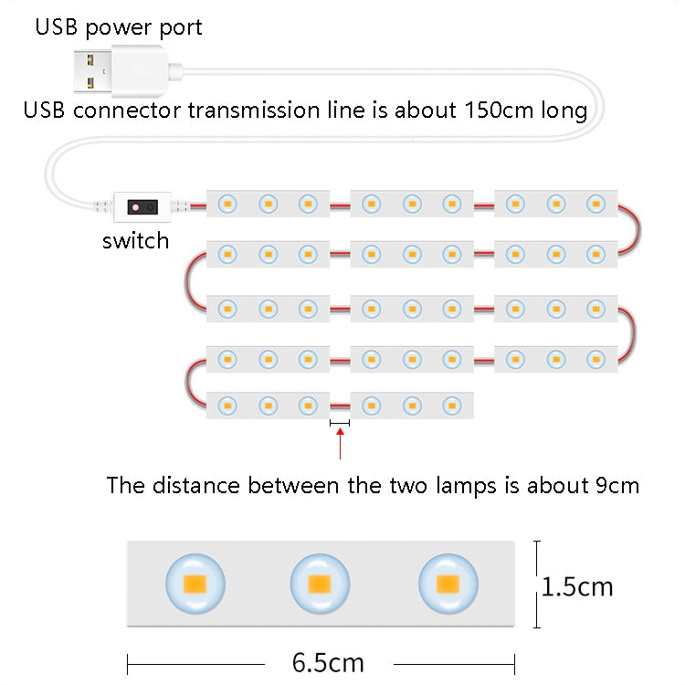 LED Mirror Front Lamp USB Infrared Sensor Makeup Mirror Fill Light My Store