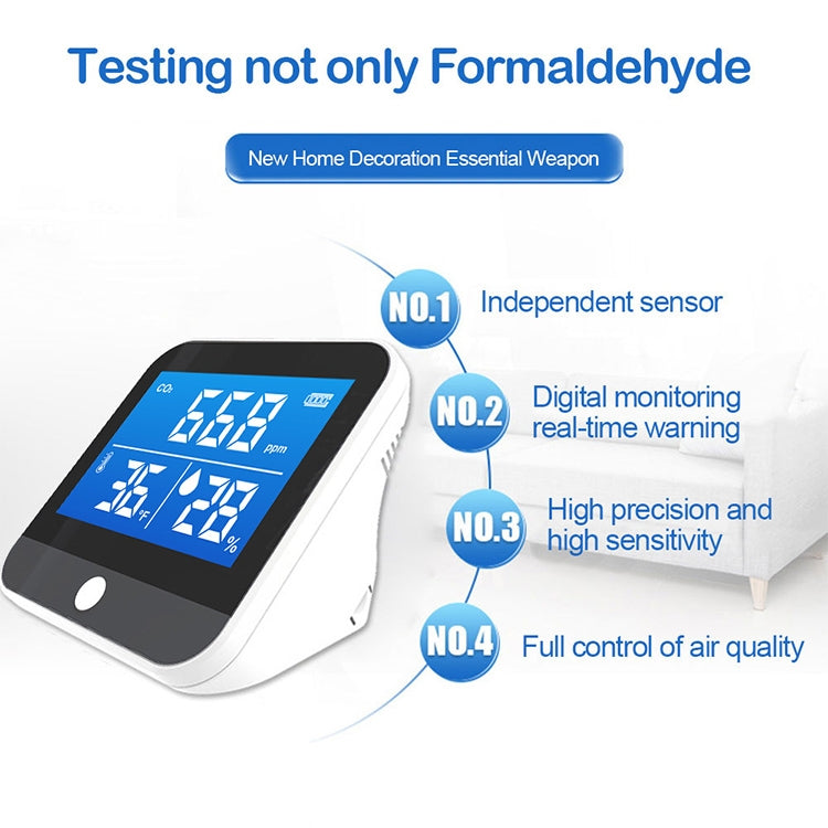 DM306C CO2 Concentration Detector Carbon Dioxide Detection Analyzer Multifunctional Air Quality Monitor Reluova