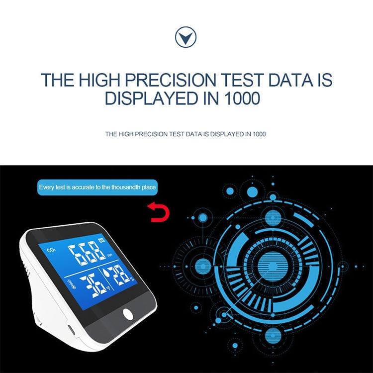 DM306C CO2 Concentration Detector Carbon Dioxide Detection Analyzer Multifunctional Air Quality Monitor Reluova