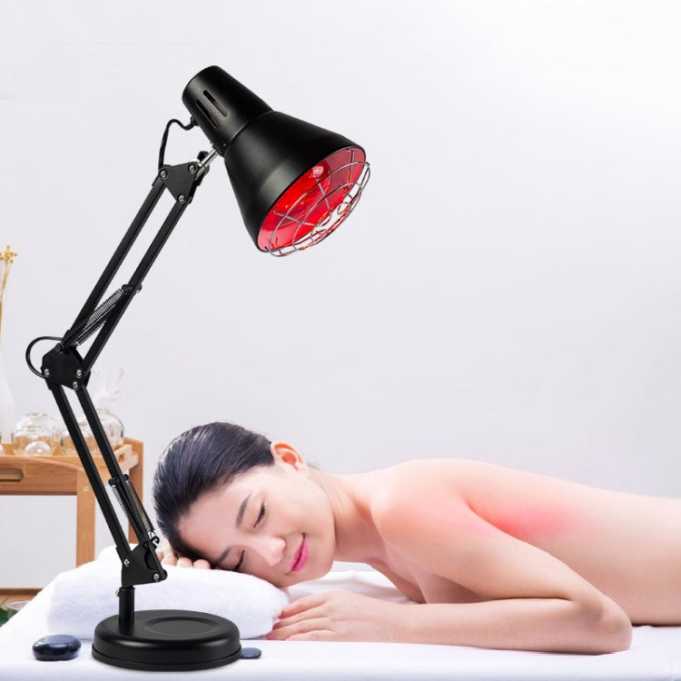 Household 150-watt Infrared Simple Physiotherapy Lamp With Metal Long Arm US Plug