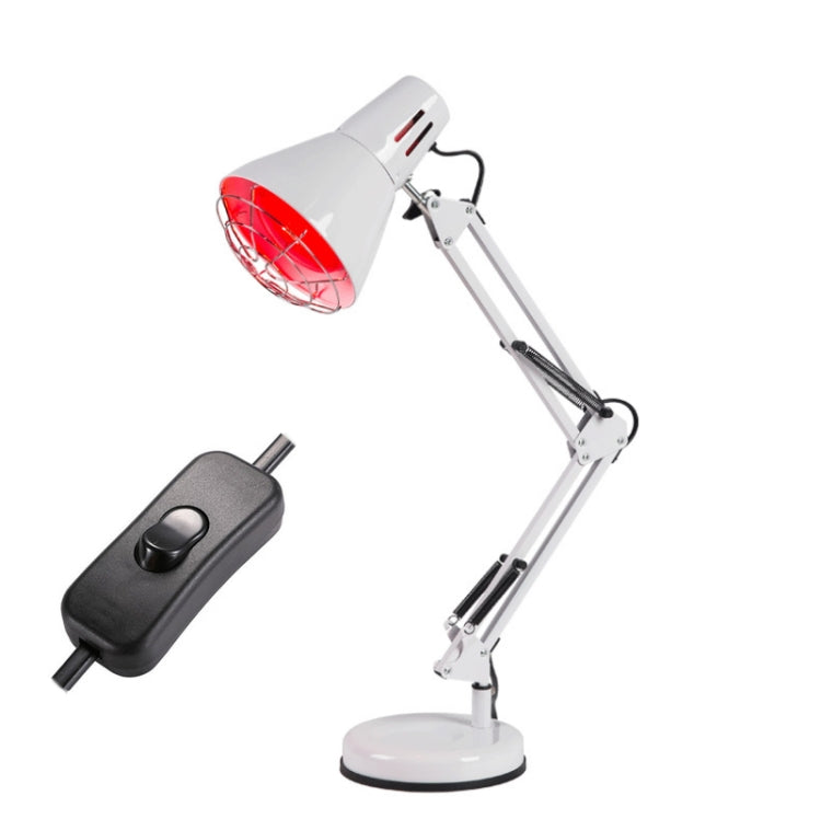 Household 150-watt Infrared Simple Physiotherapy Lamp With Metal Long Arm US Plug Reluova